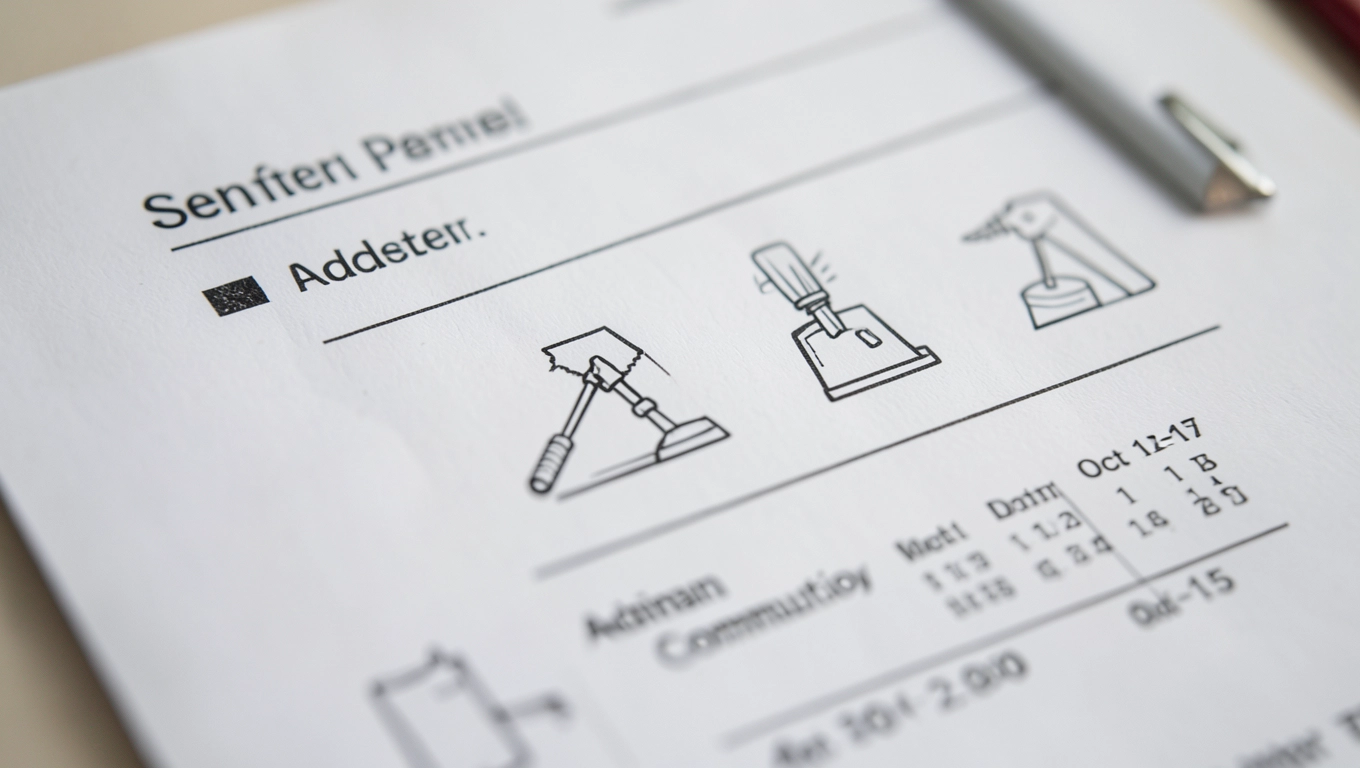Elementy wzoru pisma o remoncie